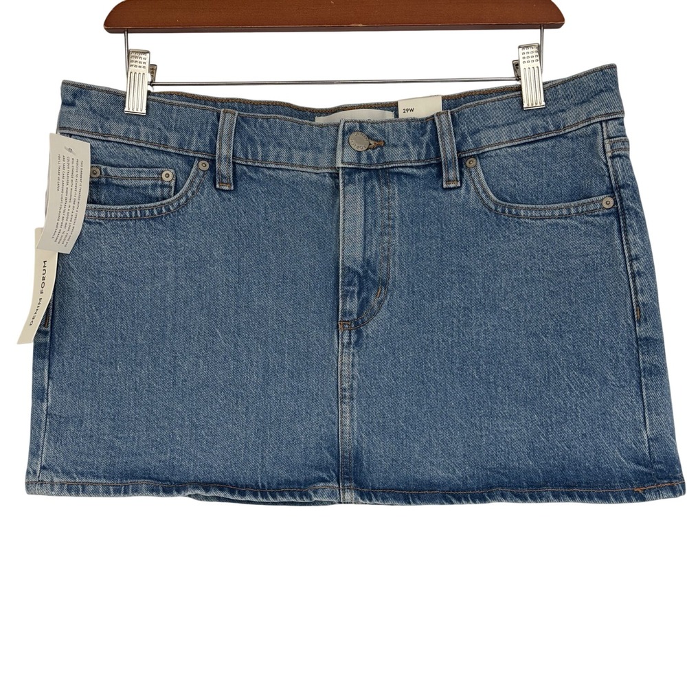 Denim Forum Aritzia Alba Super Lo-Rise Micro Mini Skirt Blue Sz 29 Low Rise y2k